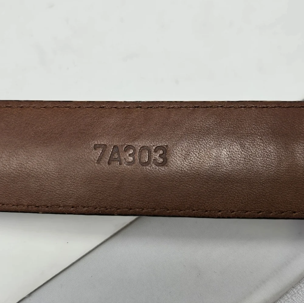 BRIGHTON BLACK LEATHER BELT CHOCOLATE BROWN BRAIDED STITCHING MEN 36 WESTERN